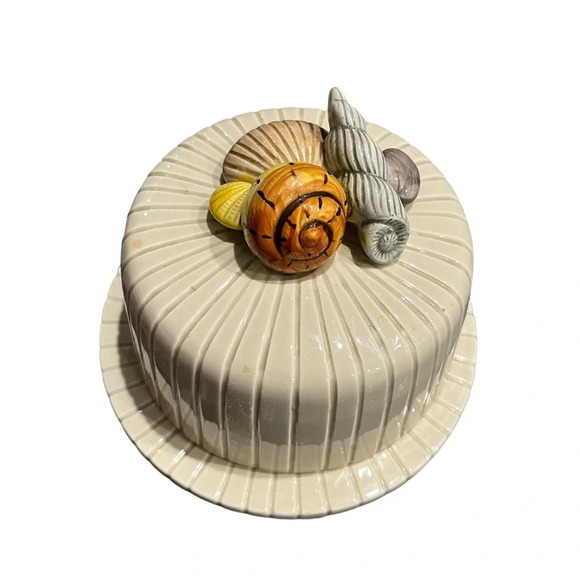 Fitz and Floyd Coquille Individual Butter Server with lid Vintage 1976 rare 3" - Picture 12 of 12